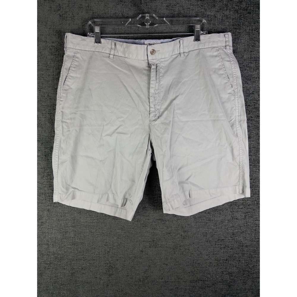 Peter Millar Mens Golf Shorts 40 Tan Ribbed Chino Flat Front Logo Slash Pocket